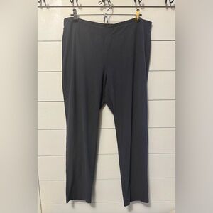 Eileen Fisher Elastic Waist Pull On Pants Women's Large Stretch Grey Crepe